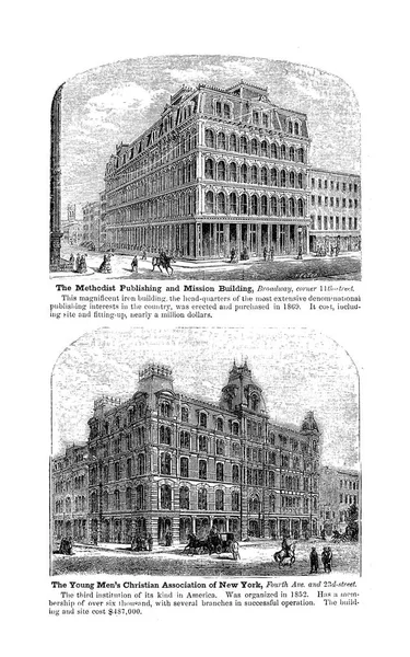 New York şehri. Oyma illüstrasyon