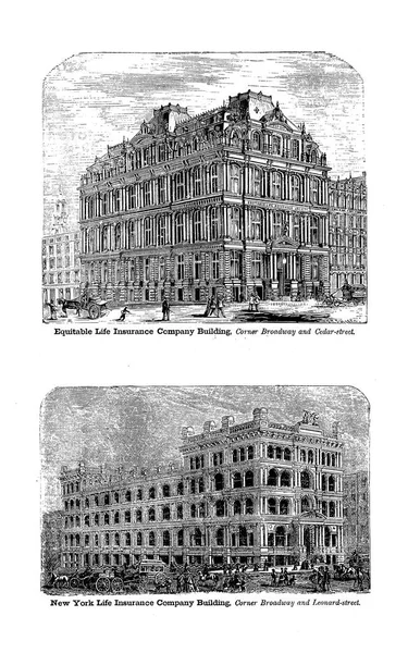 New York şehri. Oyma illüstrasyon