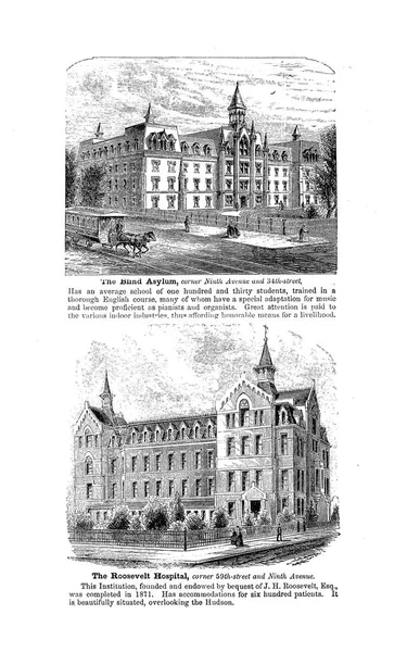 New York şehri. Oyma illüstrasyon