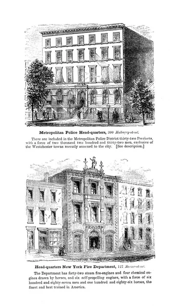 Cidade Nova Iorque Ilustração Gravura — Fotografia de Stock