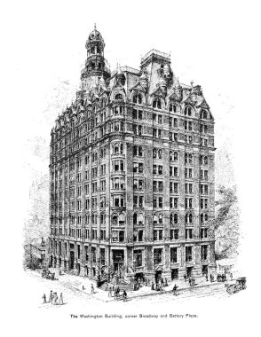 New York şehri. Oyma illüstrasyon