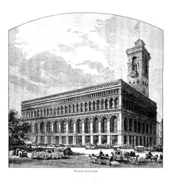 New York şehri. Oyma illüstrasyon