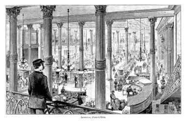 New York şehri. Oyma illüstrasyon