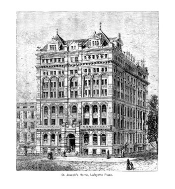 New York şehri. Oyma illüstrasyon