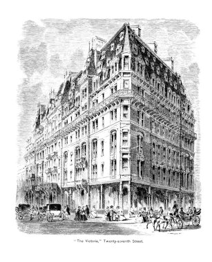 New York şehri. Oyma illüstrasyon