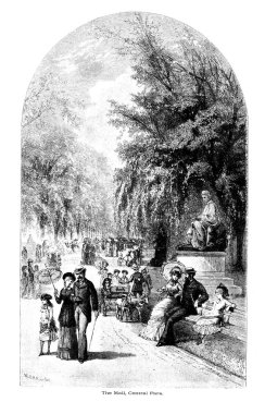 New York şehri. Oyma illüstrasyon