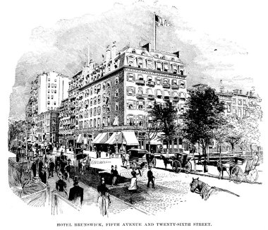 New York şehri. Oyma illüstrasyon