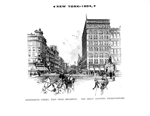 New York City Illustrazione Dell Incisione — Foto Stock
