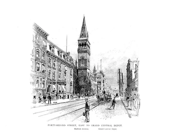 New York City Engraving Illustration — Stock Photo, Image