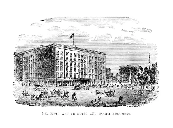 New York city. Engraving illustration