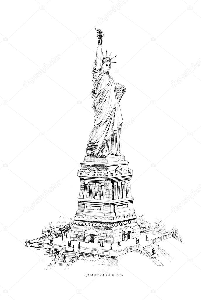 New York city. Engraving illustration