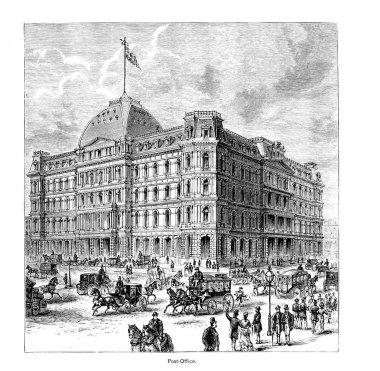 New York şehri. Oyma illüstrasyon