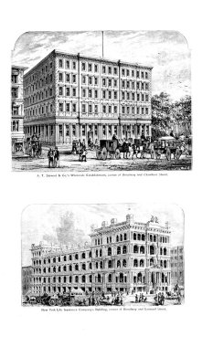 New York şehri. Oyma illüstrasyon