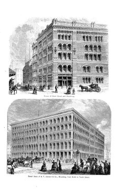 New York şehri. Oyma illüstrasyon