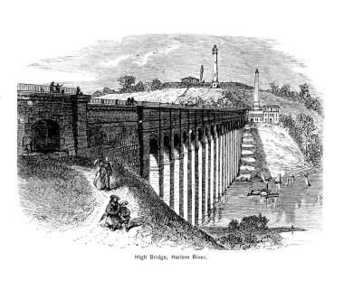 New York şehri. Oyma illüstrasyon