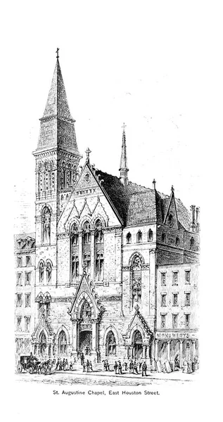 New York city. Engraving illustration