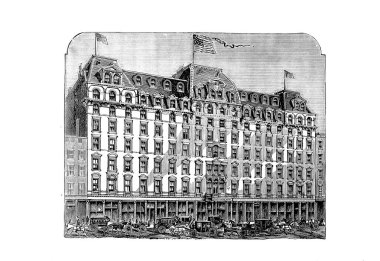 New York şehri. Oyma illüstrasyon