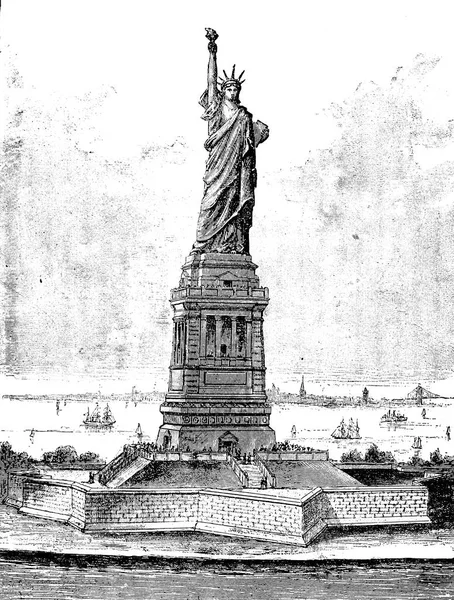 New York city. Engraving illustration