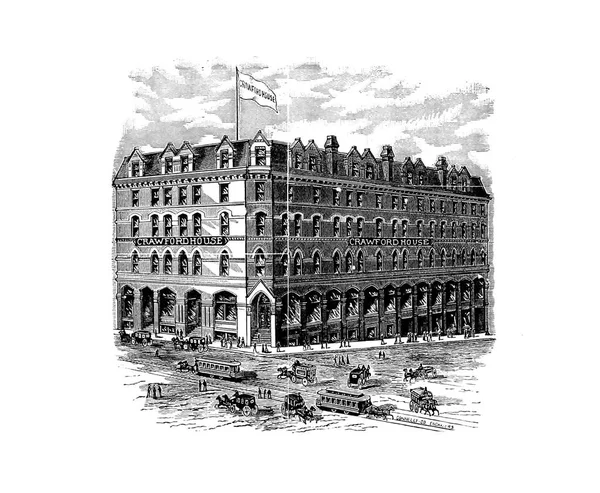 Boston Stad Gravure Van Illustratie — Stockfoto