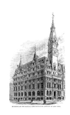 Boston şehir. Oyma illüstrasyon