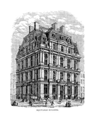 Boston şehir. Oyma illüstrasyon