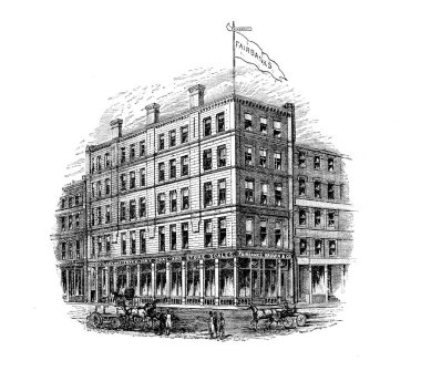 Boston şehir. Oyma illüstrasyon