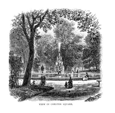 Boston şehir. Oyma illüstrasyon