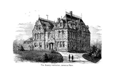 Boston şehir. Oyma illüstrasyon