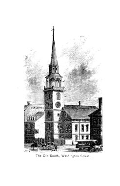 Boston şehir. Oyma illüstrasyon