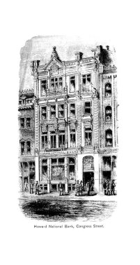 Boston şehir. Oyma illüstrasyon