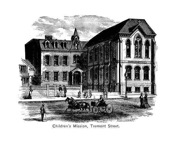 Boston City Illustration Gravure — Photo