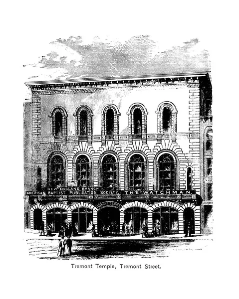 Boston Stad Gravure Van Illustratie — Stockfoto