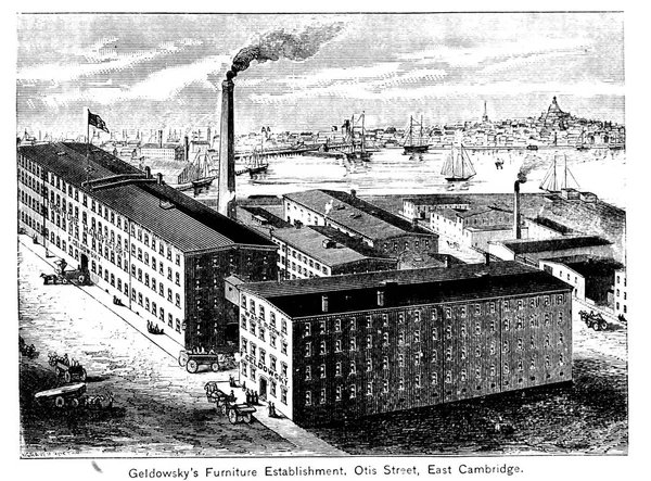 Boston City Engraving Illustration — Stock Photo, Image