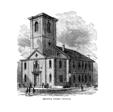 Boston şehir. Oyma illüstrasyon