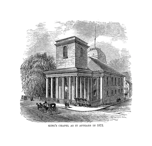 Boston City Engraving Illustration — Stock Photo, Image