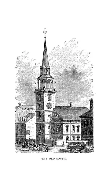 Boston Stad Gravure Van Illustratie — Stockfoto