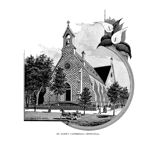 Salt Lake City Gravură Ilustrație — Fotografie, imagine de stoc