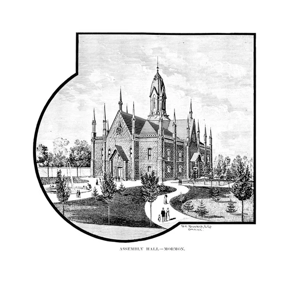 Salt Lake City Engraving Illustration — Stock Photo, Image