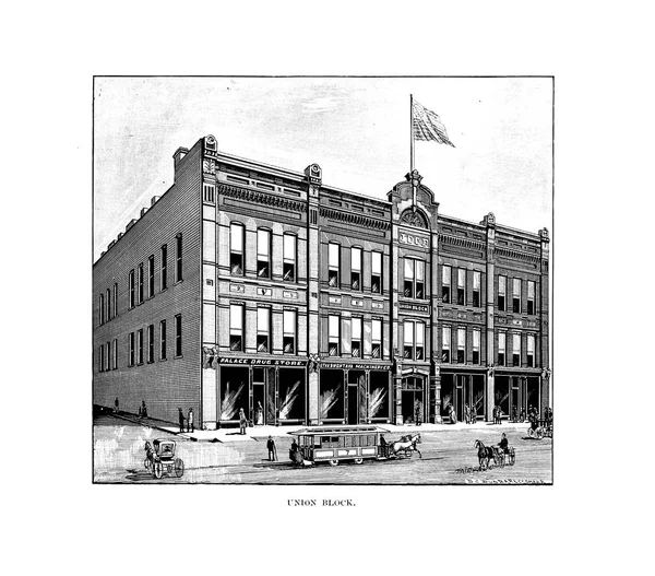 Salt Lake City Gravură Ilustrație — Fotografie, imagine de stoc