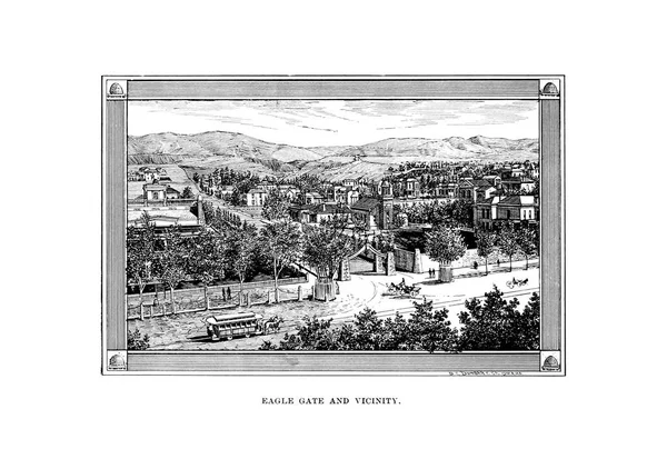 Salt Lake City Engraving Illustration — Stock Photo, Image