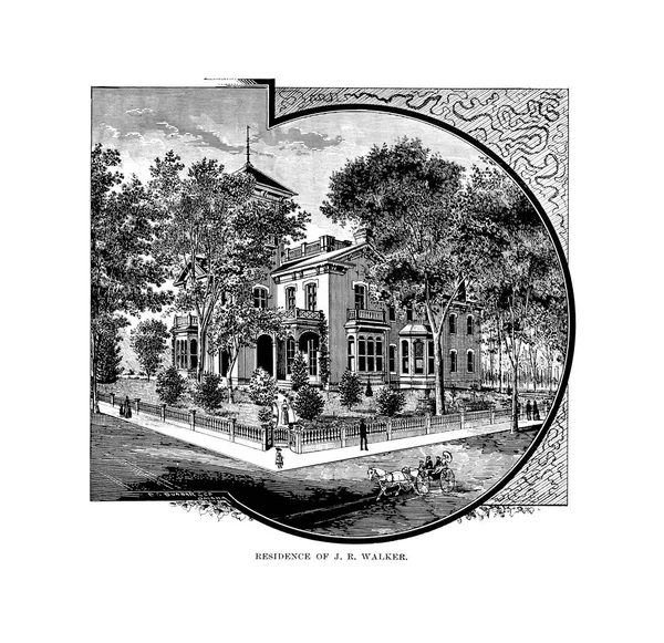 Salt Lake City Engraving Illustration — Stock Photo, Image