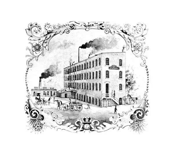 Newark Gravure Van Illustratie Retro Oude Beeld — Stockfoto