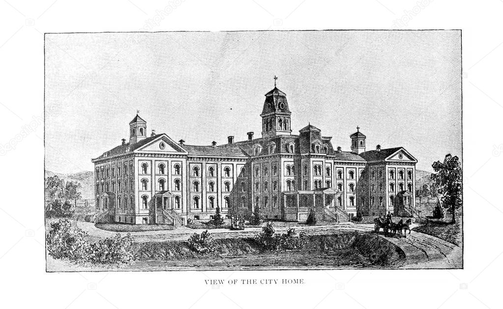 Newark. Engraving illustration. Retro and old image