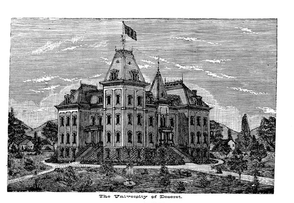 Salt Lake City Engraving Illustration — Stock Photo, Image