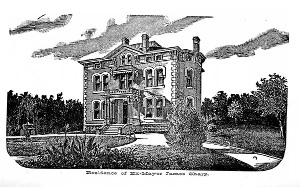 Salt Lake City. Engraving illustration