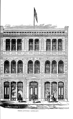 Montreal şehri. Oyma illüstrasyon