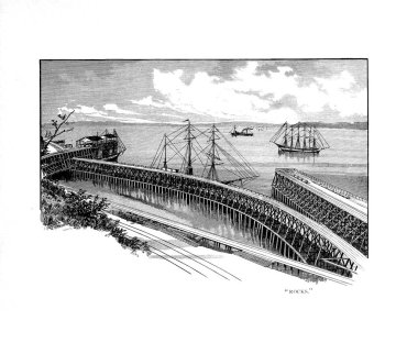 Tacoma şehir. Oyma illüstrasyon