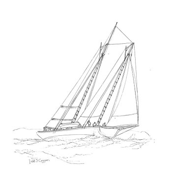 Sailling tekne. Retro ve eski görüntü