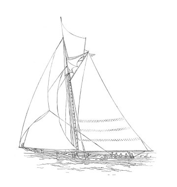 Sailling tekne. Retro ve eski görüntü