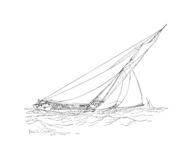 Sailling tekne. Retro ve eski görüntü